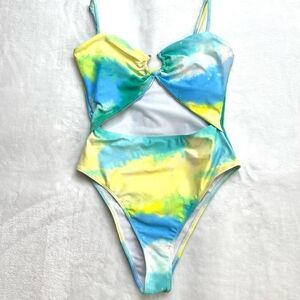 Tye Dye Monokini Blue Yellow Tones Unbranded Size M